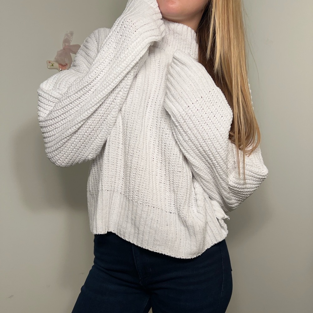 Cozy White Knit Sweater